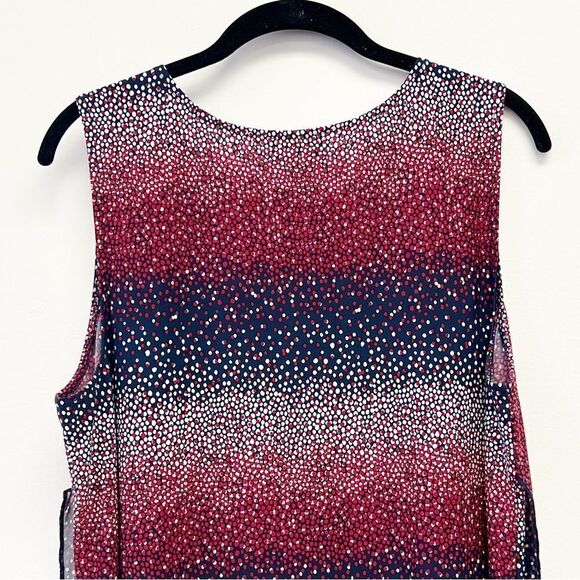 Catherines Mesh Keyhole Polka Dot Gradient Horizontal Stripe Tank, Sz 0X (14/16) - Picture 9 of 11